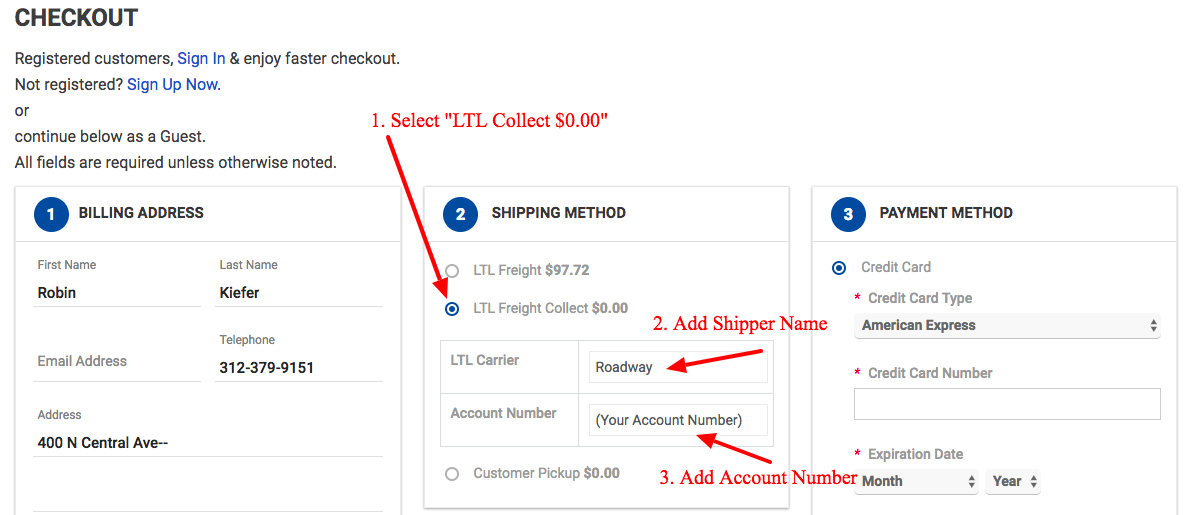 Pallet Shipping Charges - Ship Collect