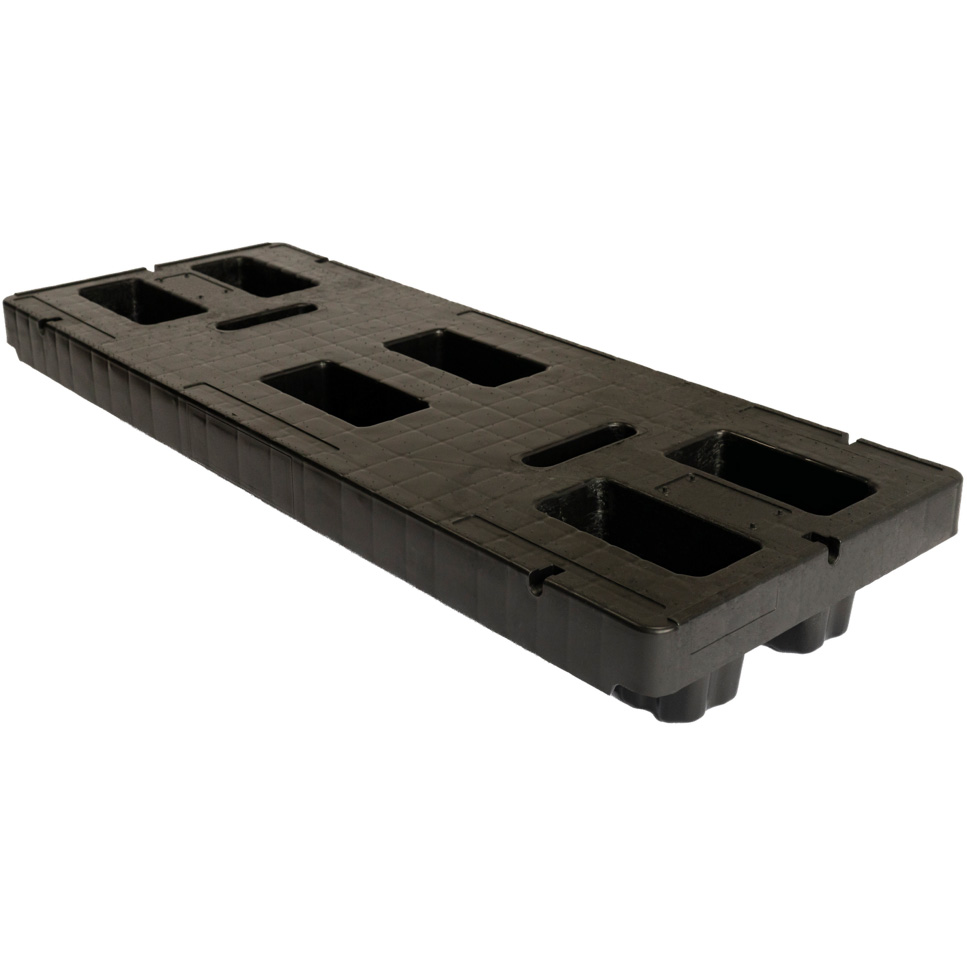 18 x 48 Nestable Solid Deck Plastic Pallet - Extreme Space Saver - Grey