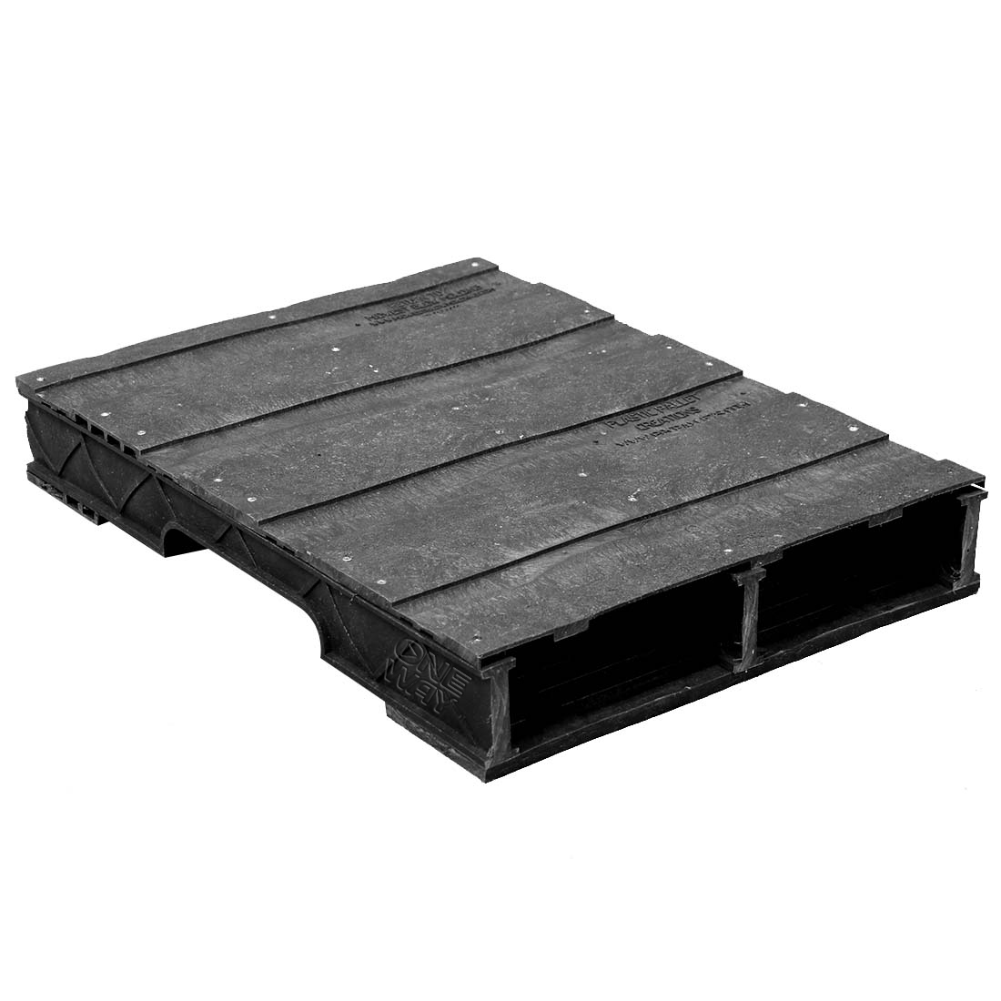 24 x 32 Stackable Solid-Deck Plastic Pallet - Black