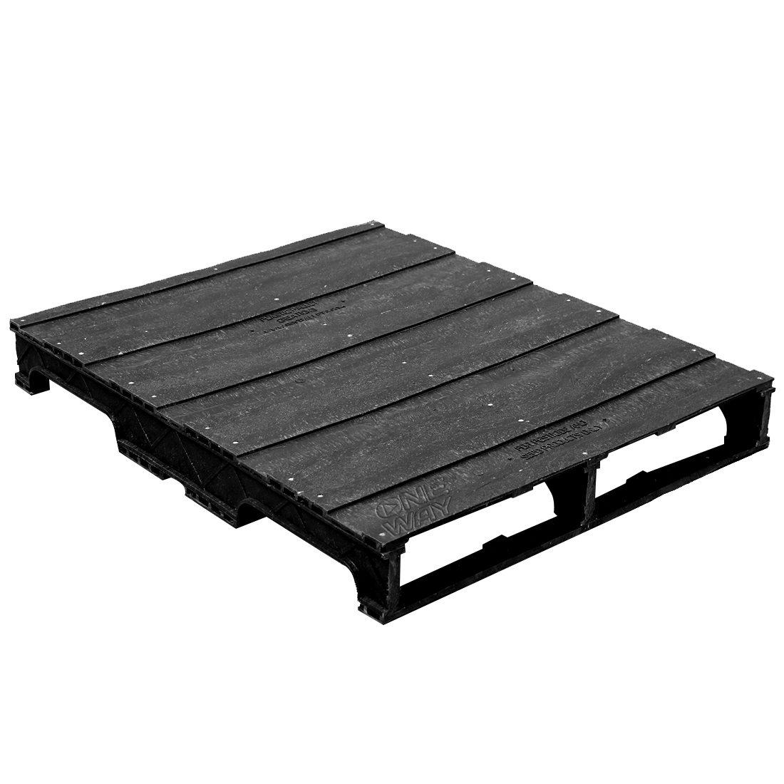 32 x 40 Stackable Solid-Deck Plastic Pallet - Black