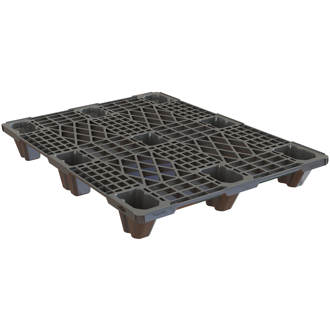 32 x 48 Nestable Plastic Euro Pallet w/ Lip - Black