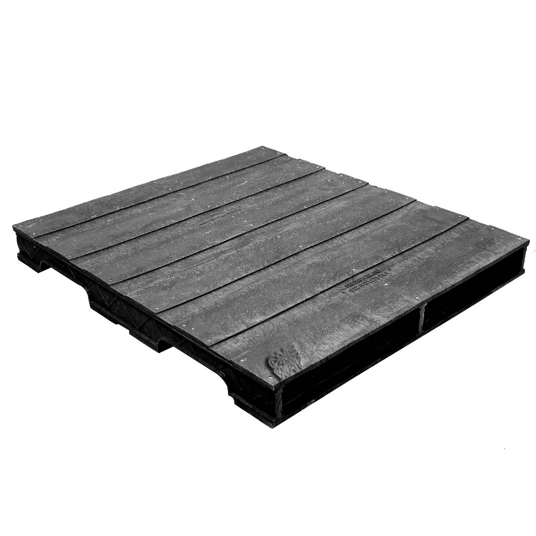 36 x 40 Stackable Solid-Deck Plastic Pallet - Black