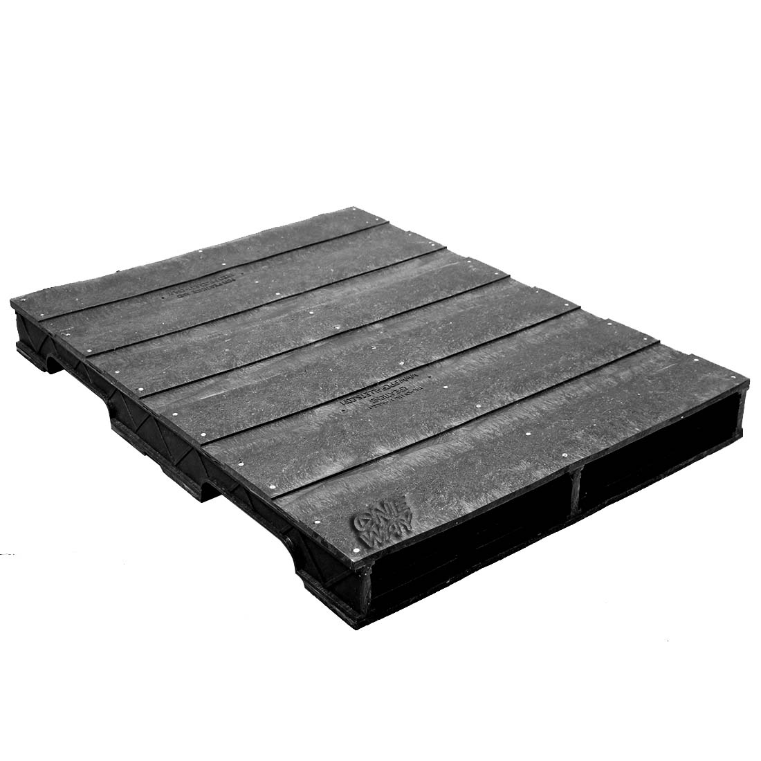 36 x 48 Stackable Solid-Deck Plastic Pallet - Black