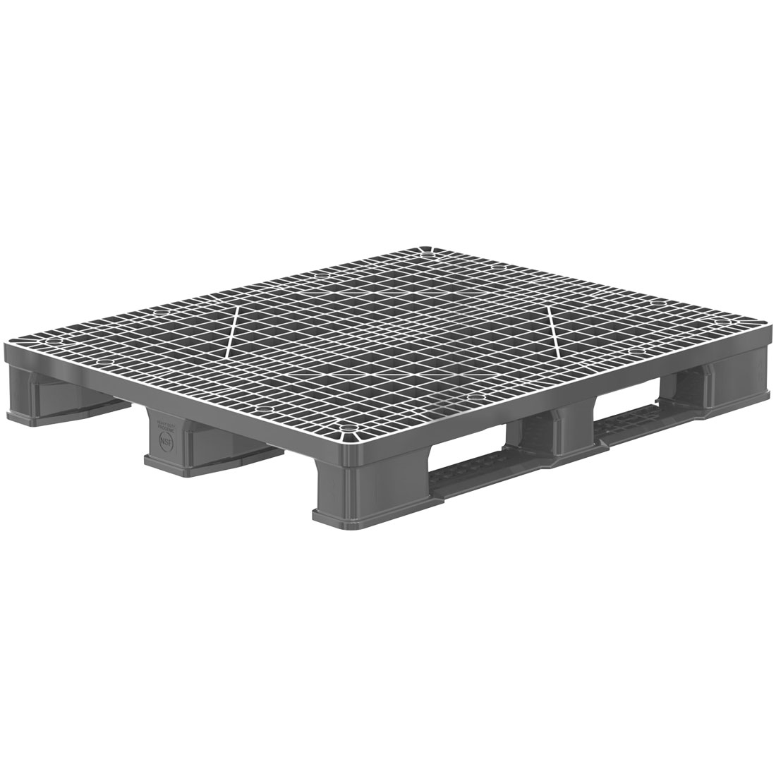 40 x 48 Rackable 3 Runner Plastic FDA Pallet - Black