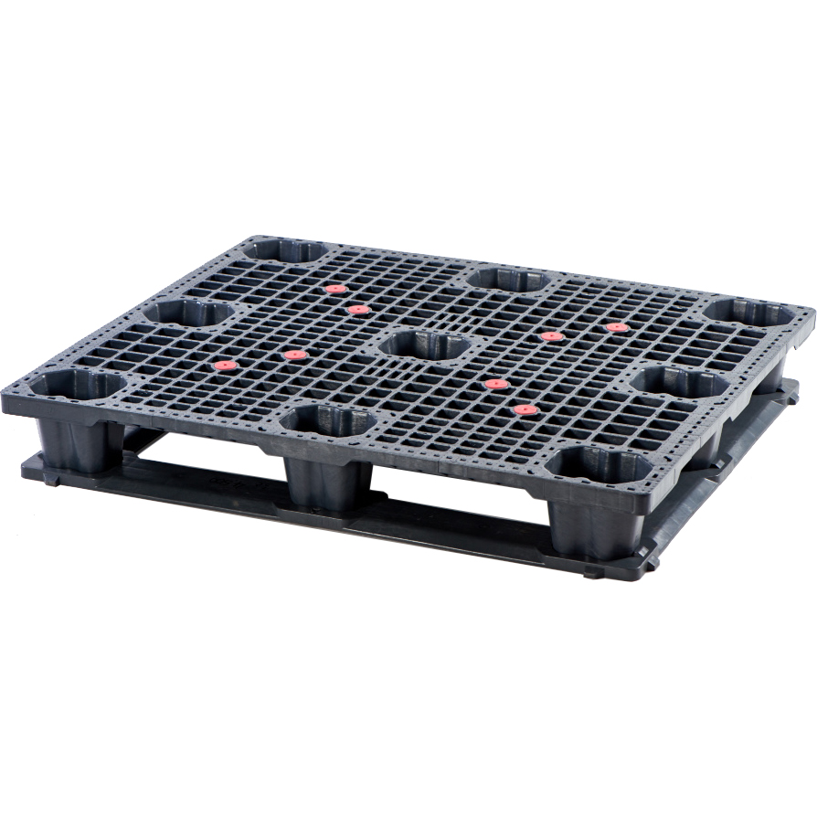 40 x 48 Neptune Rackable Mid-Duty Plastic Pallet - 5 Runner - Unassembled