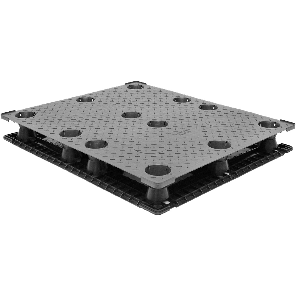 40 x 48 Stackable Flat Deck Plastic Pallet w/ Safety Lip - Assembled