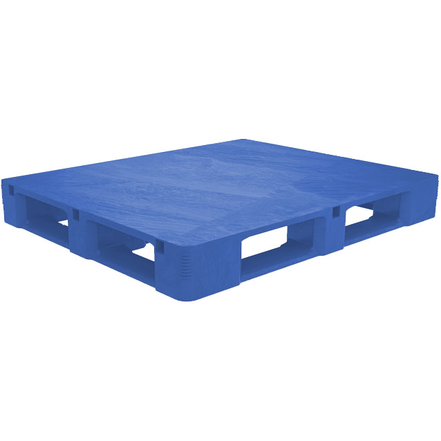 40 x 48 Rackable FDA HD Closed Deck Plastic Pallet - Blue w/Plugs