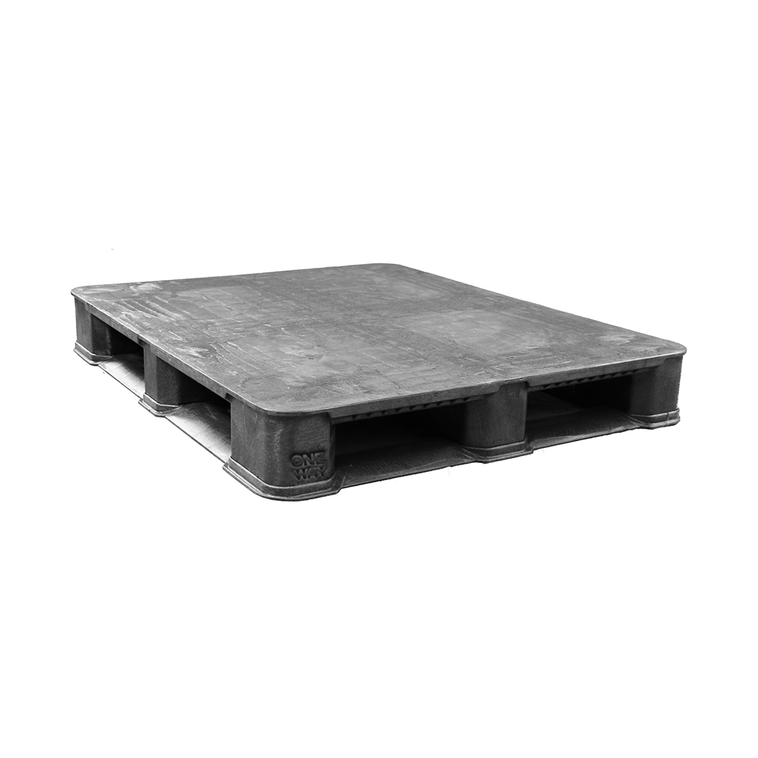 40 x 48 Rackable Stackable Plastic Solid Deck Plastic Pallet - Black