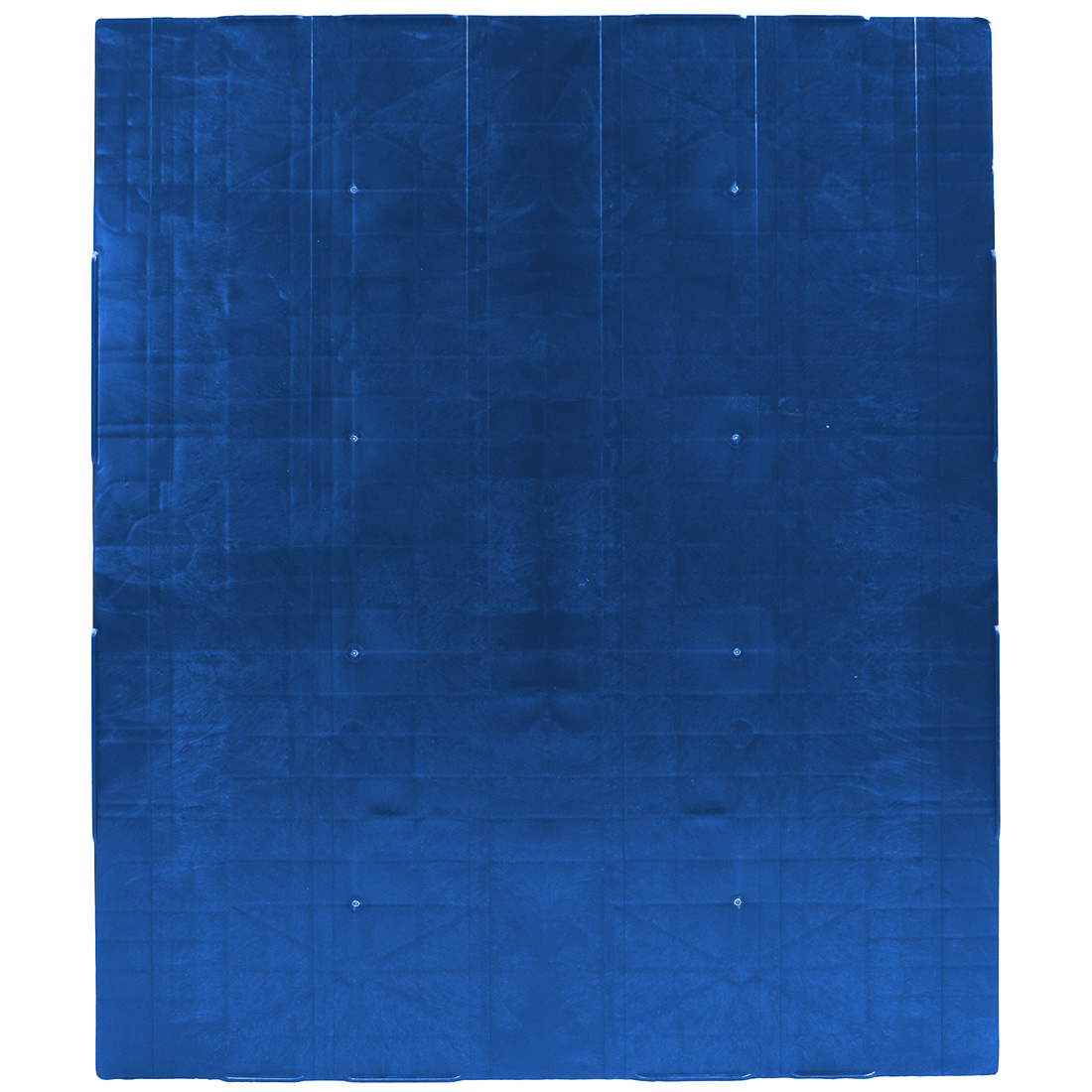 40 x 48 Rackable Solid Deck Plastic Pallet w/ Safety Lip - 3 Runners + 3 Rods - Blue