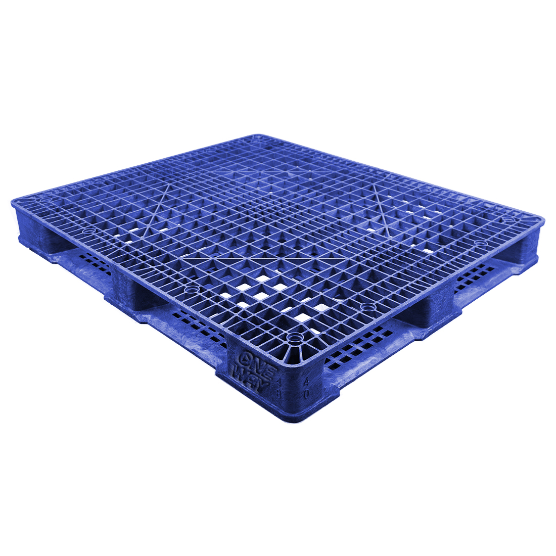 40 x 48 Stackable FDA FM Approved Fire Retardant Plastic Pallet - Blue