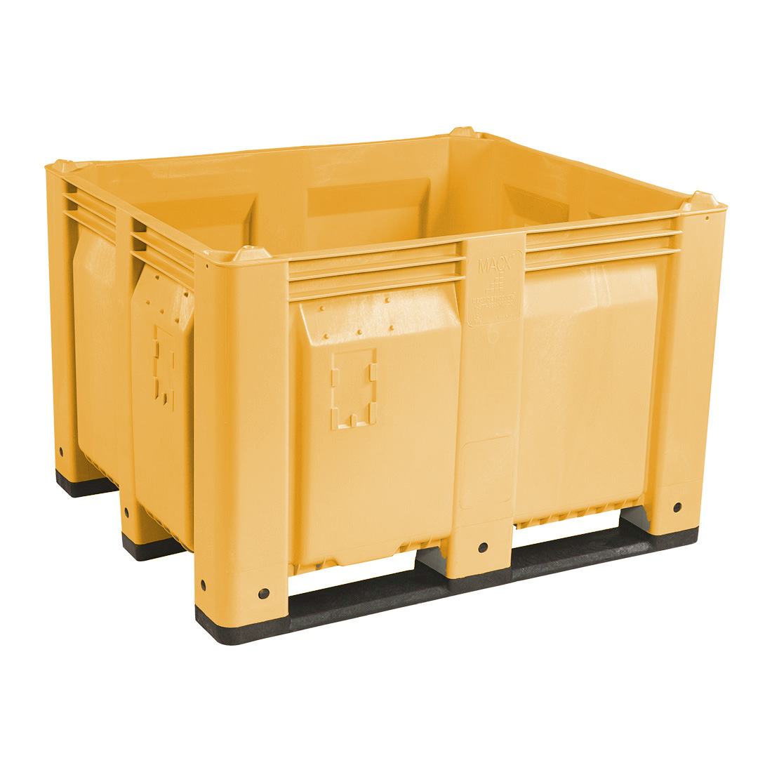 40 x 48 x 31 Solid Wall Container w/ Long Side Runners - Yellow