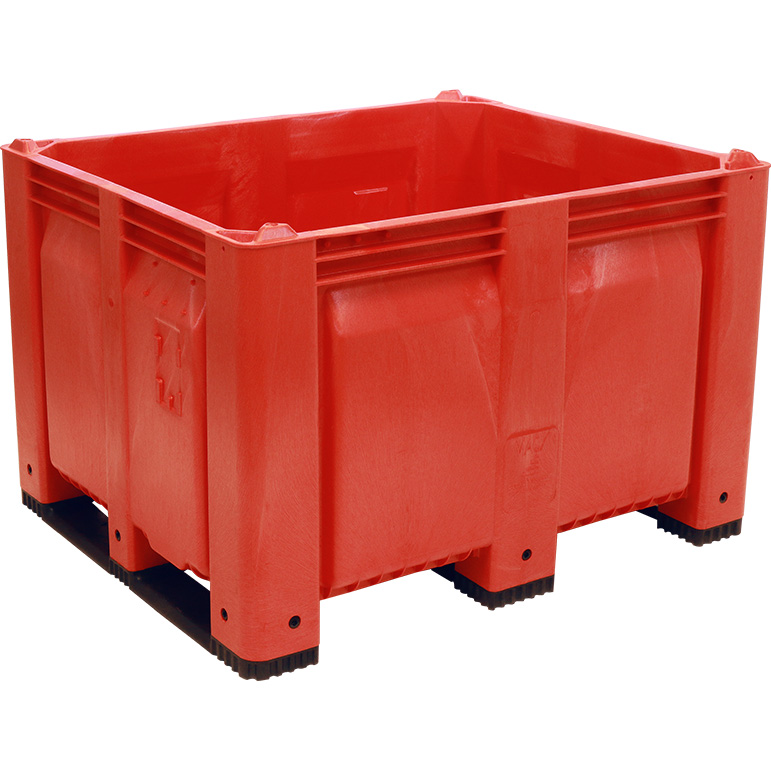 40 x 48 x 31 Solid Wall Container w/ Short Side Runners - Red