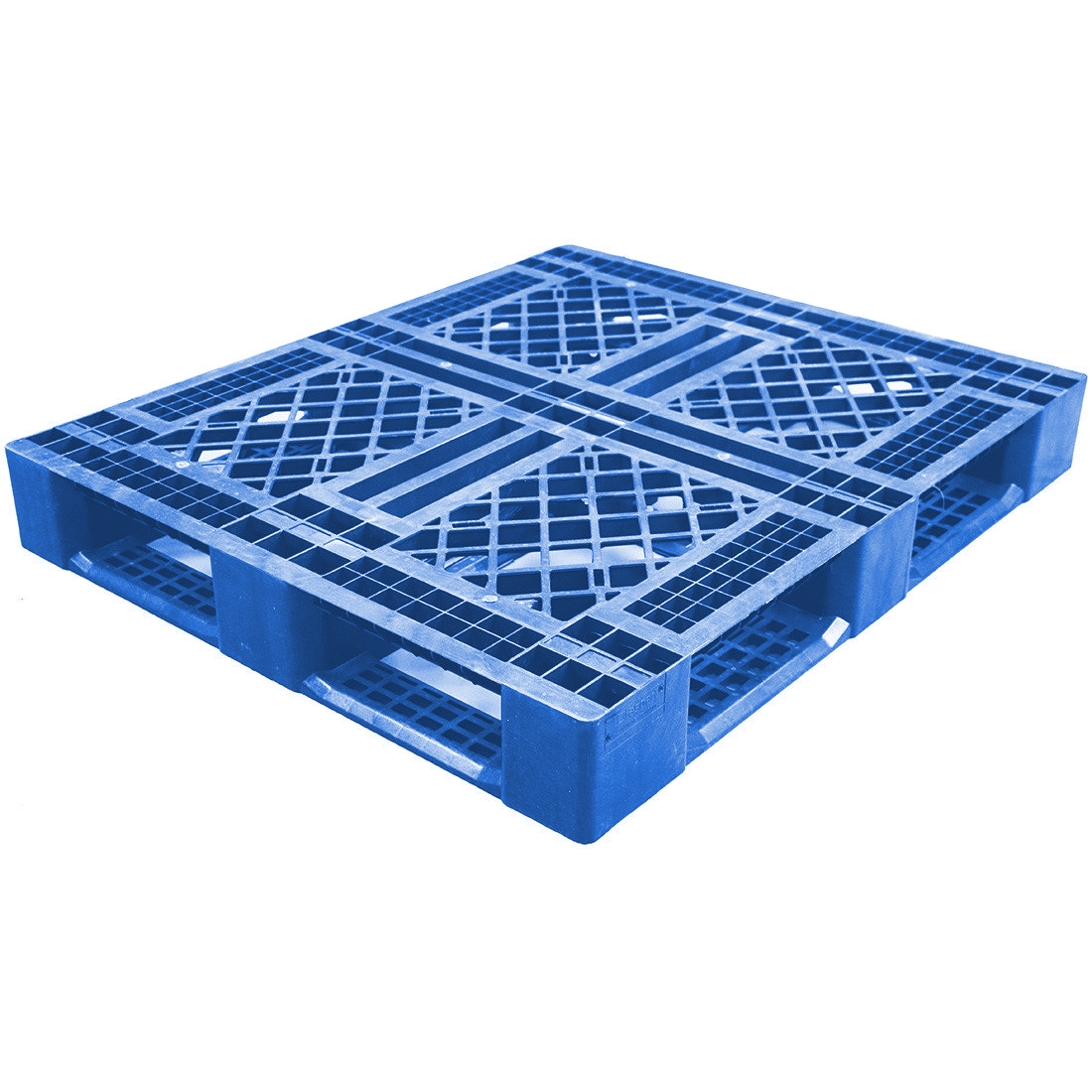 40 x 48 Stackable Mid-Duty FDA Blue Plastic Pallet - 6 Runner 