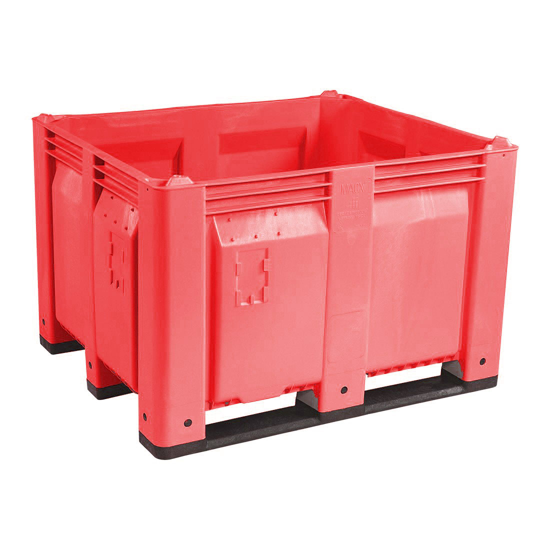 40 x 48 x 31 Solid Wall Container w/ Long Side Runners - Red