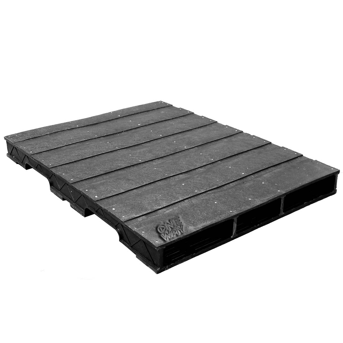 44 x 56 Stackable Solid-Deck Plastic Pallet - Black