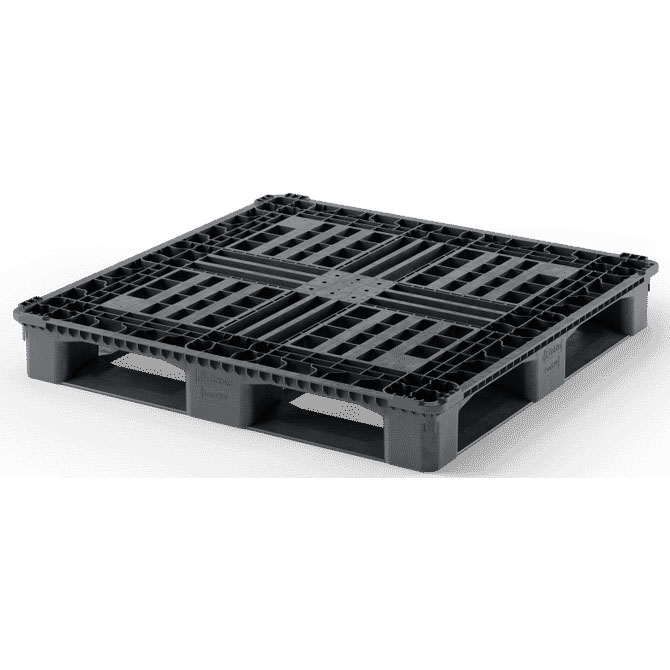 45 x 45 Rackable Plastic Pallet w/ Safety Lip - Assembled