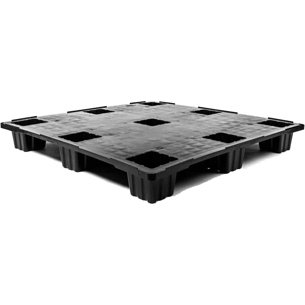 45 x 45 Nestable Solid Deck Mid-Duty Plastic Pallet w/ Safety Lip 