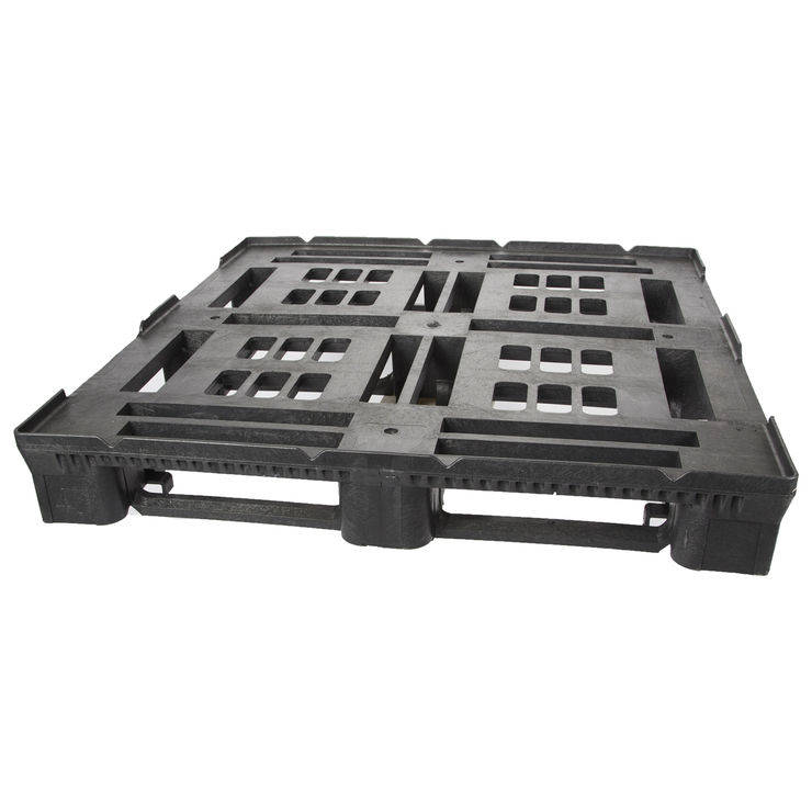 45 x 48 Stackable Plastic Drum Pallet - Partial Safety Lip