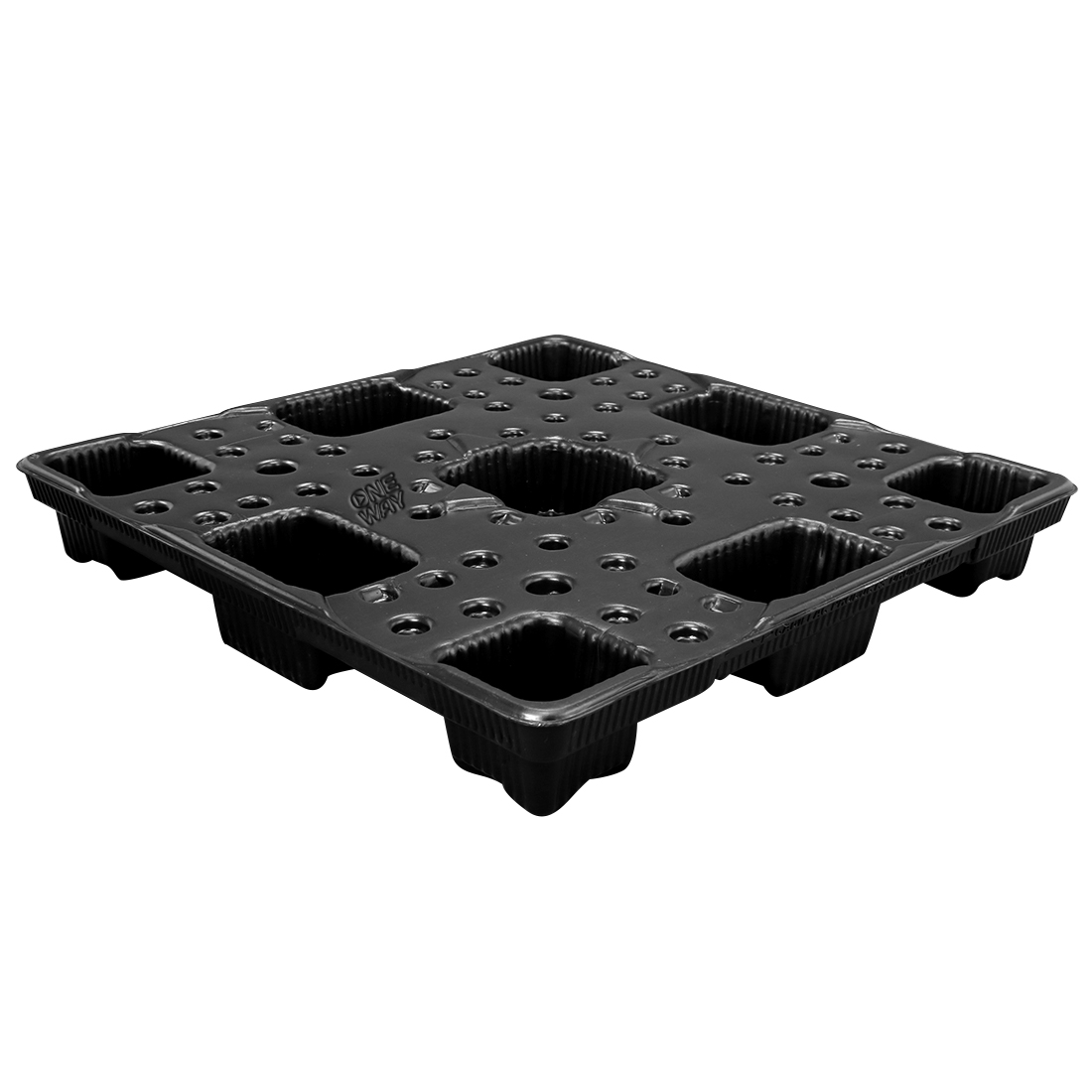 48 x 48 Plastic Nestable Drum Pallet w/ Safety Lip