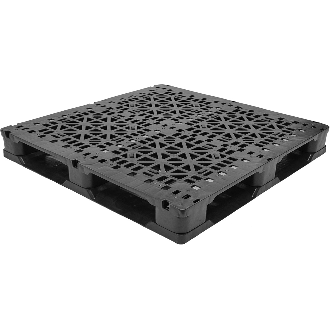 48 x 48 Rackable Stackable Plastic Pallet - Black