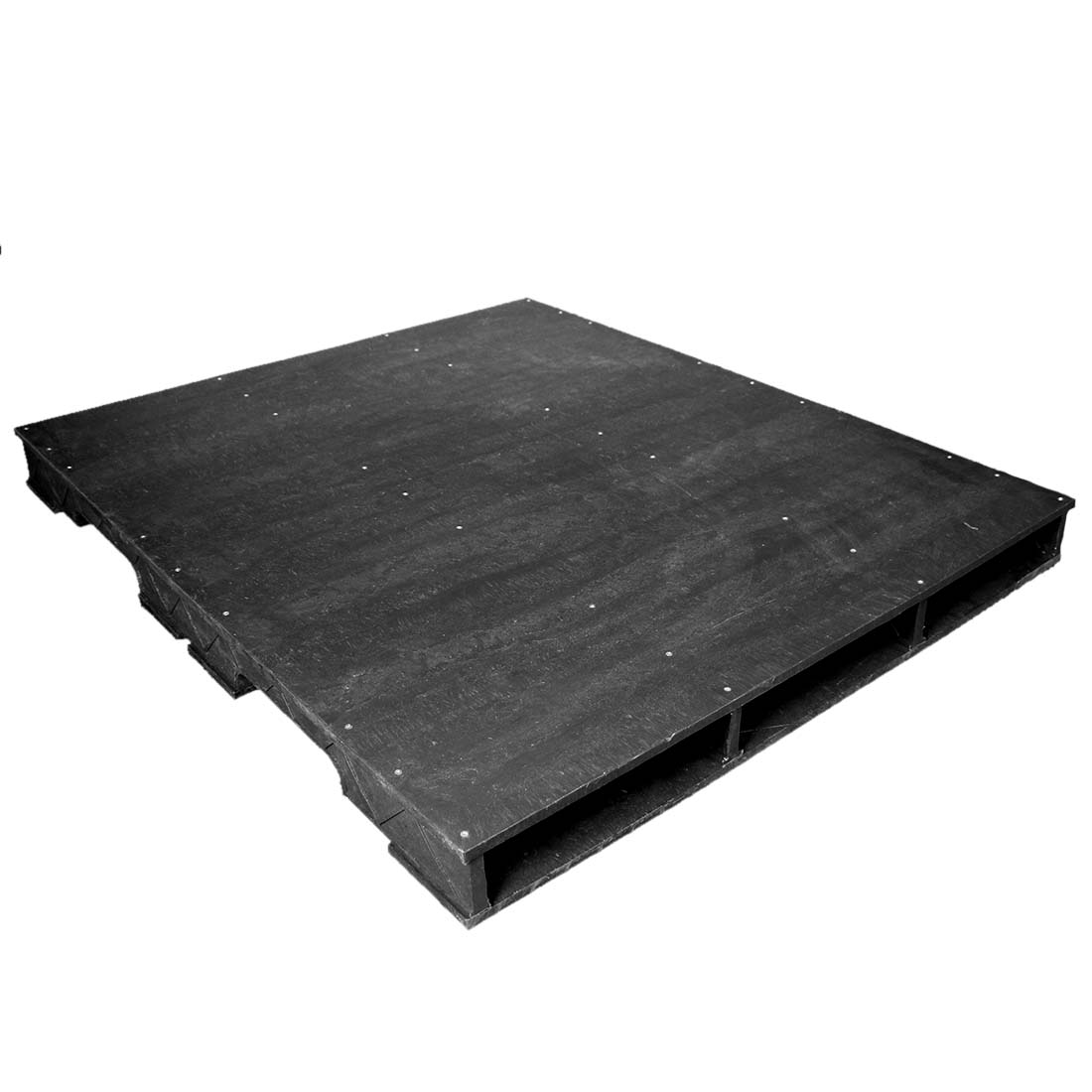 48 x 54 Stackable Solid-Deck Plastic Pallet - Black