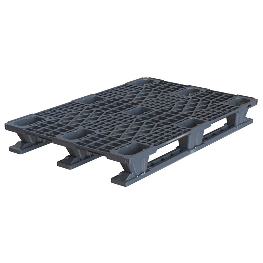 32 x 48 Stackable Euro Pal 5 Plastic Pallet w/ Safety Lip - 3 Runner - Unassembled