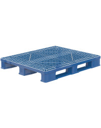 40 x 48 Rackable 3 Runner Plastic FDA Pallet - Blue -  PP-O-40-R4FDA.3R-Blue Polymer Solutions ProGenic 6in - Blue - HDPE, 3 Runner