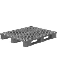 40 x 48 Rackable 3 Runner Plastic FDA Pallet - Black -  PP-O-40-R4FDA.3R-Black Polymer Solutions ProGenic 6in - Black - HDPE, 3 Runner