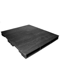 40 x 48 Stackable Solid-Deck Plastic Pallet - Black - PPC 4048-3 OWS PP-S-4048-RC Repose Top