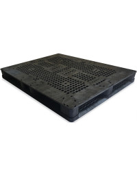 44 x 56 Stackable Plastic Can Cross Pallet - 6 Runners - Black PSI WSO4456G PP-O-44-C2 Repose Top