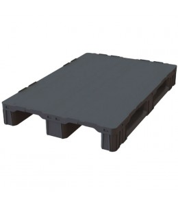 32 x 48 Rackable Stackable Plastic Solid Deck Euro Pallet With Lip- 3 Runner Plasgad PG1080 CD 1200 x 800 (With Lip) OWS PP-S-3248-R-L Top Repose