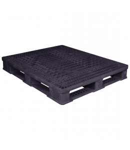 40 x 48 Rackable Plastic Pallet with Lip - Polymer Solutions ProGenic 6 with Lip Black OWS PP-O-40-R4-L-Black Repose Top