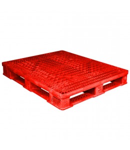 40 x 48 Red Rackable FDA Plastic Pallet - Polymer Solutions ProGenic 6_ Red OWS PP-O-40-R4FDA-Red Repose Top
