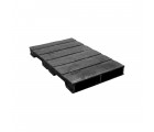 24 x 40 Stackable Solid-Deck Plastic Pallet - Black - OWS PP-S-2440-RC Repose Top