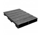 32 x 37 Stackable Solid-Deck Plastic Pallet - Black - ppc-3237-4 OWS PP-S-3237-RC Repose Top