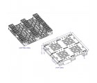 32 x 40 Rackable Plastic Beverage Pallet - 3 Runners - Greystone GS.40.32.3RO OWS PP-O-3240-R Technical Drawing