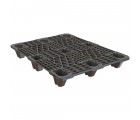 32 x 48 Nestable Euro Pal 3 Plastic Pallet w/ Lip - Black - OWS PP-O-32-N3 Plasgad 805 PLus DIPL89703 - Repose Top