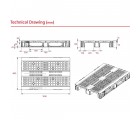 32 x 48 Rackable Stackable Plastic Euro Pallet With Lip- 3 Runner Plasgad PG1080 1200 x 800 OD (With Lip) OWS PP-O-3248-R-L Diagram