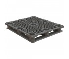 40 x 48 Neptune Rackable Stackable Mid-Duty Plastic Pallet With Lip - 6 Runner - Assembled - PG4840 + 6 Skids w/ Rim Unassembled - OWS PP-O-40-RM8.6R-L Repose Top