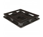 40 x 48 Neptune Rackable Stackable Mid-Duty Plastic Pallet With Lip - 6 Runner - Assembled - PG4840 + 6 Skids w/ Rim Unassembled - OWS PP-O-40-RM8.6R-L Repose Bottom