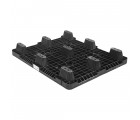 40 x 48 Nestable Heavy Duty Plastic Pallet - Black OWS PP-S-4048-N-PS-R Polymer Solutions Recycled NDP Pallet Repose - Bottom