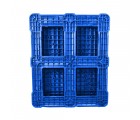 40 x 48 Rackable Plastic FDA Approved Solid Plastic Pallet - Blue - Polymer Solutions 8301 Blue OWS PP-S-40-R7FDA-Blue Standing bottom head on