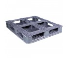 40 x 48 Rackable Plastic FDA Pallet - Grey - Polymer Solutions DLR OWS PP-O-40-R7FDA-Grey Repose Bottom