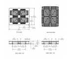 40 x 48 Rackable Plastic FDA Pallet - Grey - Polymer Solutions DLR OWS PP-O-40-R7FDA-Grey Technical Drawing