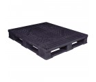 40 x 48 Rackable Plastic Pallet - Polymer Solutions ProGenic 6_ Black OWS PP-O-40-R4 Repose Top