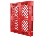 40 x 48 Rackable Stackable FDA Pallet - Red - Polymer Solutions Progenic 6 OWS PP-O-40-R5FDA-Red Standing 3-4