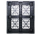 40 x 48 Rackable / Stackable Mid-Duty 6 Runner Plastic Pallet With Lip - Assembled - Black - OWS PP-O-40-RX7A-L Standing Top