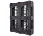 40 x 48 Rackable Ventilated Plastic Pallet - Black - Polymer Solutions DLR Black OWS PP-O-40-R7FM-Black 3-4 Bottom
