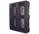 40 x 48 Rackable Ventilated Plastic Pallet - Black - Polymer Solutions DLR Black OWS PP-O-40-R7FM-Black 3-4 Top