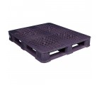 40 x 48 Rackable Ventilated Plastic Pallet - Black - Polymer Solutions DLR Black OWS PP-O-40-R7FM-Black Repose Top